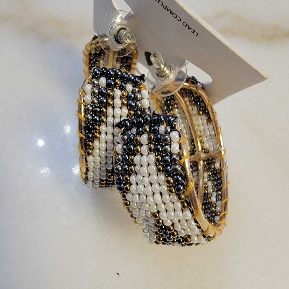 Beaded Hoop Earrings
